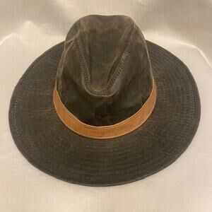 Jacobson Hat Company Oiled Canvas Mens Large Cotton Indiana Jones Explorer Hat